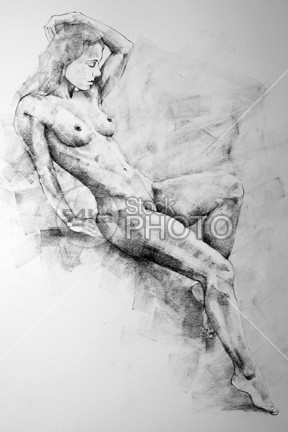 Drawing of a girl in classical pose women Standing sketch girl figure Pose pencil girl full body drawing drawings drawing woman figure drawing draw pencil sketch classical art classical bodies art drawing 54ka StockPhoto