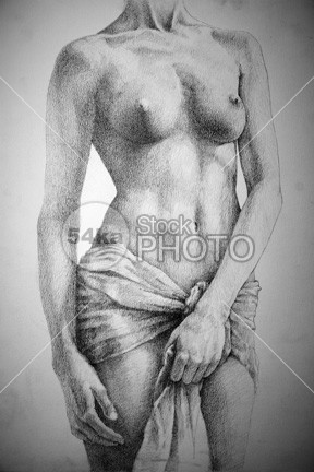 Female Pencil Drawing Classical Art Drawing 54ka Stockphoto