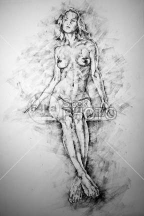 Drawing Female Full Body Sitting Front Pose young women woman white wellness sketch Sitting sensuality pretty Posing Pose portrait People one natural model Lifestyle healthy health Glamour girl full front female expression drawing Caucasian body black beauty beautiful attractive Art 54ka StockPhoto